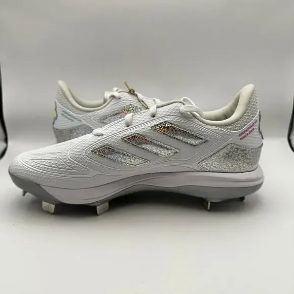 Adidas ID1664 adizero PureHustle 3 Sis B Women sz 9 Metal Baseball Cleat White - Picture 4 of 12